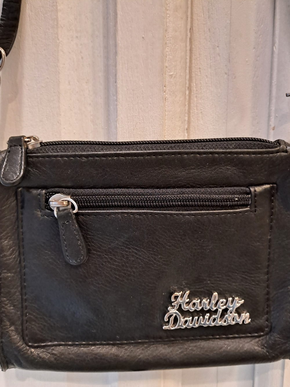 Harley-Davidson 2012 Edition Black Leather Mini Bag with Silver Script Logo